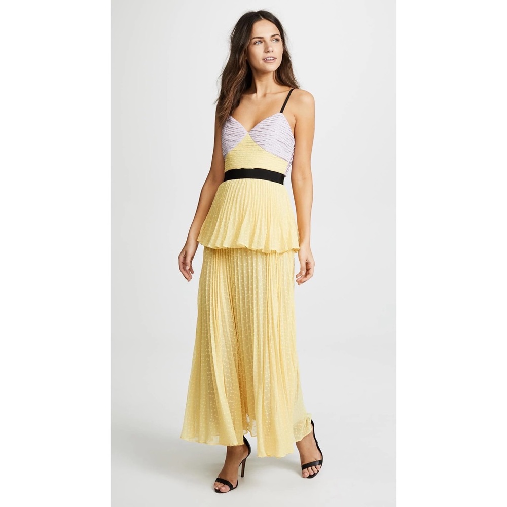 Self Portrait Crinkled Plumetis Tiered Dress